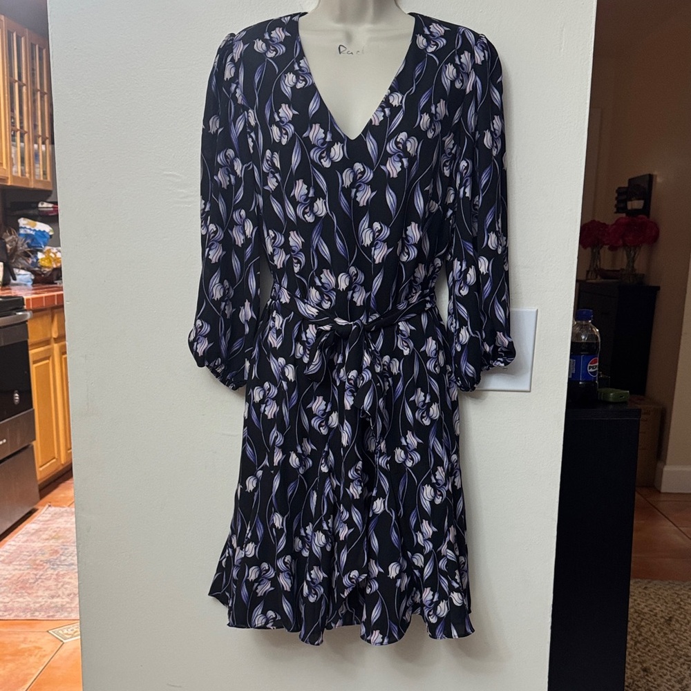 White House Black Market Black and Purple Dress